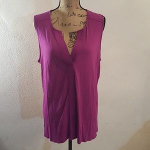 V-neck sleeveless shirt.